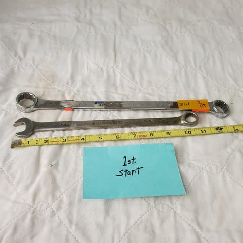 Set of 2 ARMSTRONG/PROTO Double-Ended Ring & Combination Wrench Tool LOT 301 - Image 1