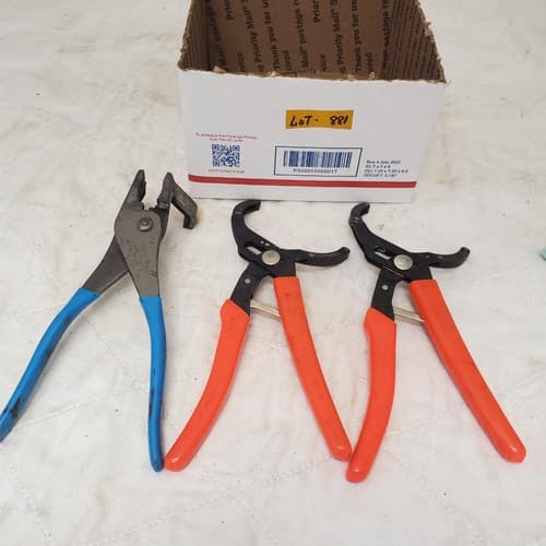 Lot of 3 Duct Cutter & Adjustable Oil Filter Pliers Set LOT-881 - Thumbnail 6