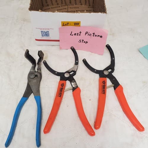 Lot of 3 Duct Cutter & Adjustable Oil Filter Pliers Set LOT-881 - Thumbnail 7