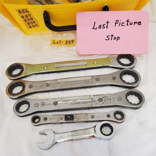 Lot of 5 Assorted Ratchet Box End Wrench Set LOT-859 - Thumbnail 10