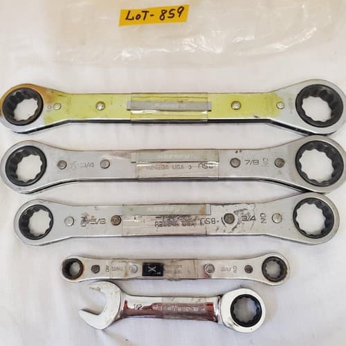 Lot of 5 Assorted Ratchet Box End Wrench Set LOT-859 - Thumbnail 8
