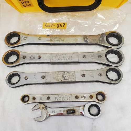 Lot of 5 Assorted Ratchet Box End Wrench Set LOT-859 - Thumbnail 9