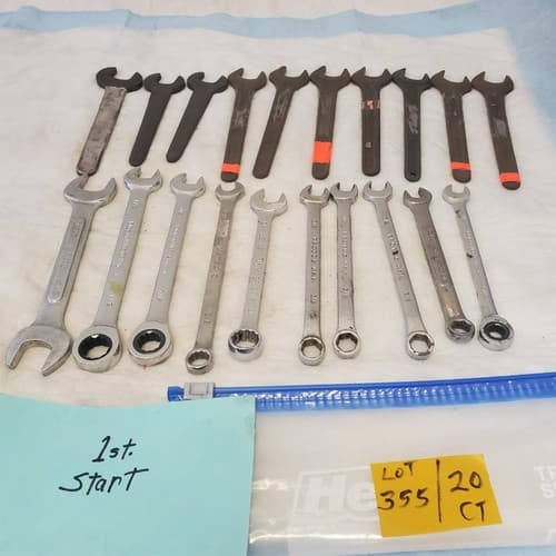 Lot of 20 Assorted Various Size Wrenches Tools LOT 355 - Image 1
