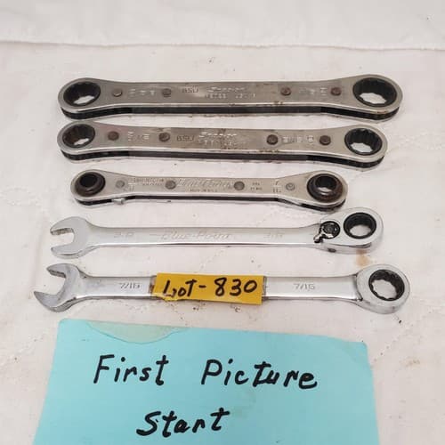 Lot of 5 Double Box Reversible Ratcheting Wrench Set LOT-830 - Image 1