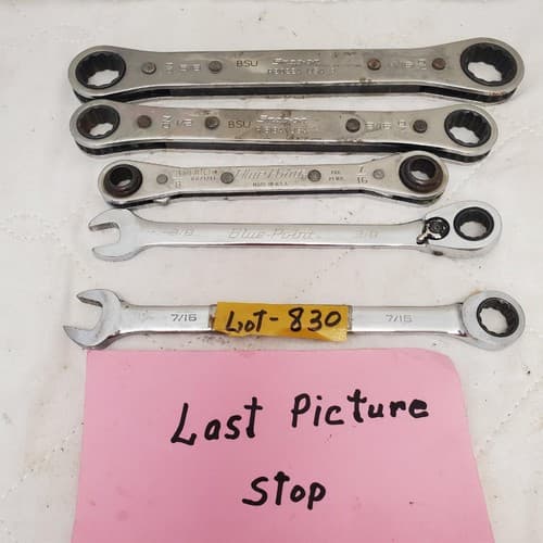 Lot of 5 Double Box Reversible Ratcheting Wrench Set LOT-830 - Thumbnail 8
