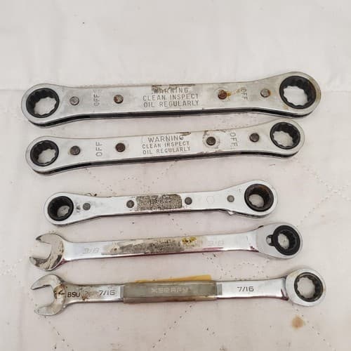 Lot of 5 Double Box Reversible Ratcheting Wrench Set LOT-830 - Thumbnail 7