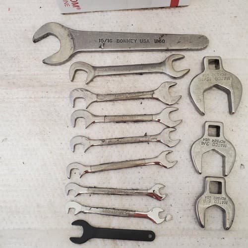 Lot of Assorted 4 Way Angle Head Open End, Crowfoot & other Wrenches LOT 472 - Thumbnail 3