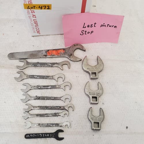 Lot of Assorted 4 Way Angle Head Open End, Crowfoot & other Wrenches LOT 472 - Thumbnail 8