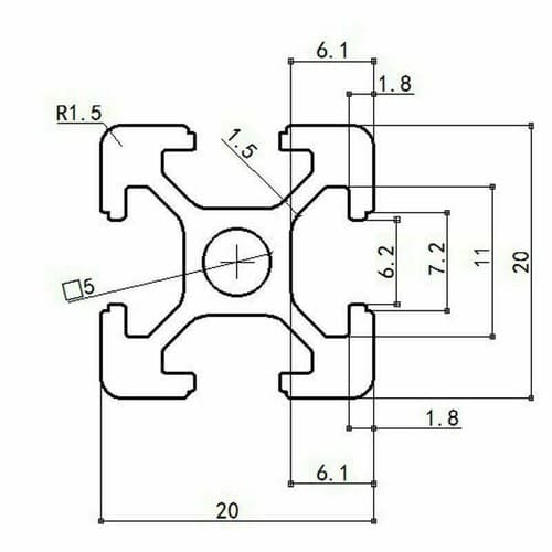 2020 European Standard Anodized Aluminum Extrusion Linear Rail 985 mm - Thumbnail 3