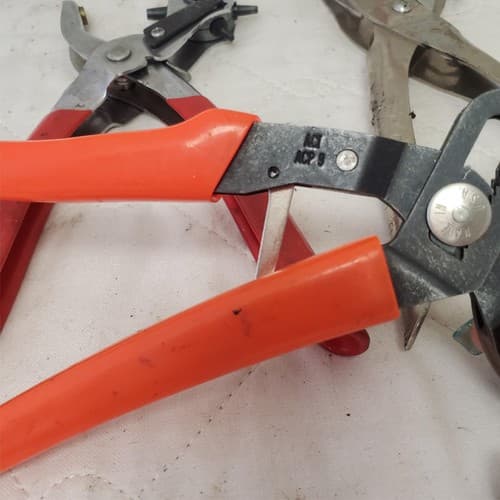 Lot of 3 Revolving Punch Pliers and Oil Filter Wrench Pliers Lot-214 - Thumbnail 7