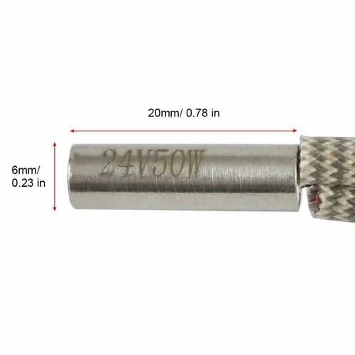 3D Printer Heating Tube 12V 50W Upgraded Ceramic Cartridge Heater - Thumbnail 3