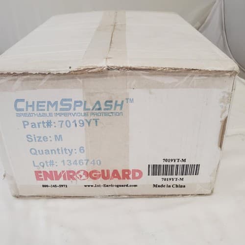 Lot of 6 Chemical Splash 7019YT Disposable Coverall with Hood & Boot - Thumbnail 3