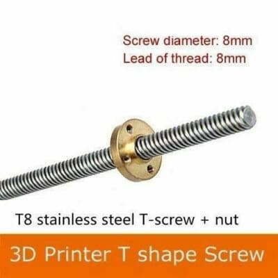 T8 Lead Screw 2mm/8mm Length 200-900mm Spindle Screw Kit - Image 1