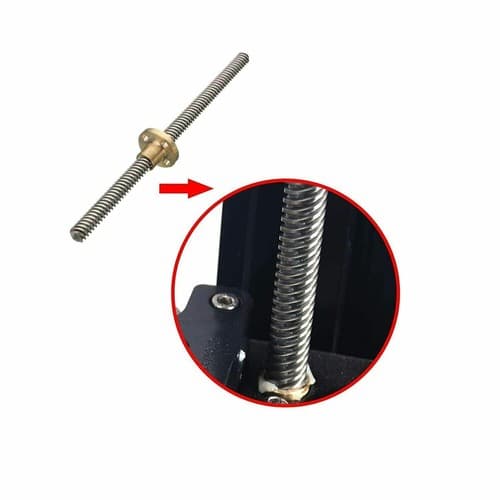 T8 Lead Screw 2mm/8mm Length 200-900mm Spindle Screw Kit - Thumbnail 5