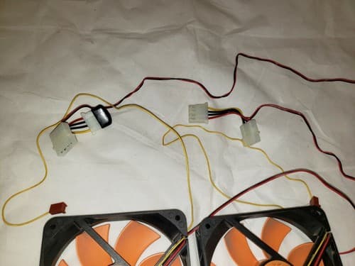 Two Thermaltake TT-1225T Case Fan - 120mm - Black w/ Orange blades w/ fan - Thumbnail 3