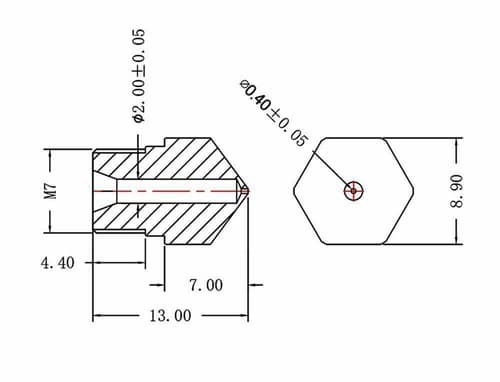 2X 3D Printer MK8 Hardened Steel Nozzle 1.75mm 0.4mm - Thumbnail 3