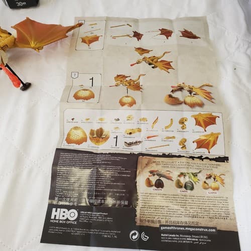MEGA Construx 2529HY Black Series Game of Thrones Viserion Set - Thumbnail 6