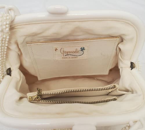 Vintage Gaymode Ivory Raffia Beaded Purse - Thumbnail 7