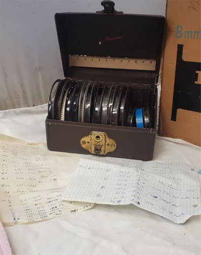 8mm Projector ELMO GP-E Slow Motion Zoom & Film Reel Storage Box - Thumbnail 2