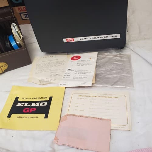 8mm Projector ELMO GP-E Slow Motion Zoom & Film Reel Storage Box - Thumbnail 4