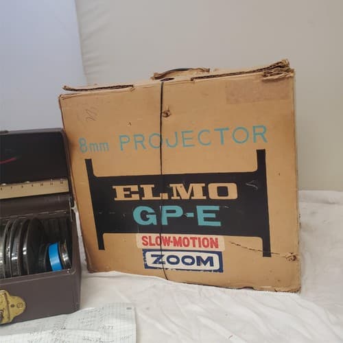 8mm Projector ELMO GP-E Slow Motion Zoom & Film Reel Storage Box - Thumbnail 3