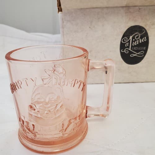 Tiara Exclusives Amber Glass Nursery Rhyme Humpty Dumpty Baby Plate Bowl Cup - Thumbnail 8