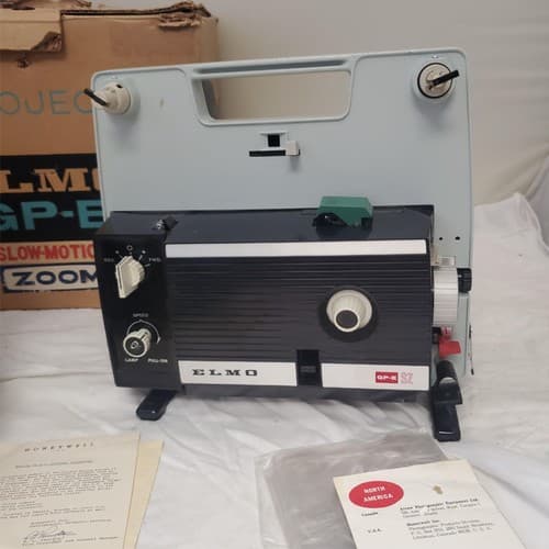8mm Projector ELMO GP-E Slow Motion Zoom & Film Reel Storage Box - Thumbnail 6