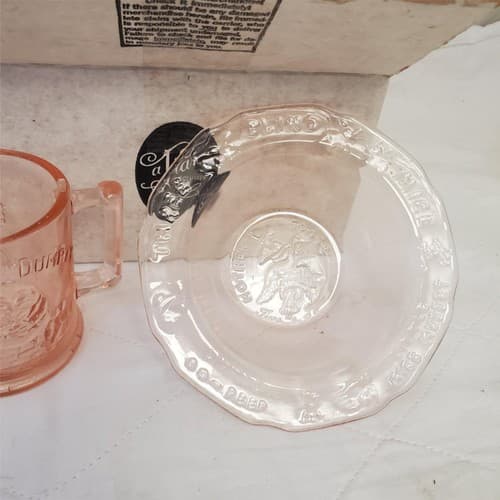 Tiara Exclusives Amber Glass Nursery Rhyme Humpty Dumpty Baby Plate Bowl Cup - Thumbnail 12