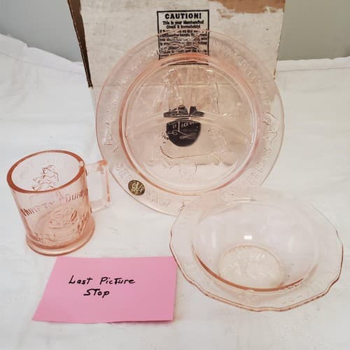 Tiara Exclusives Amber Glass Nursery Rhyme Humpty Dumpty Baby Plate Bowl Cup - Thumbnail 16