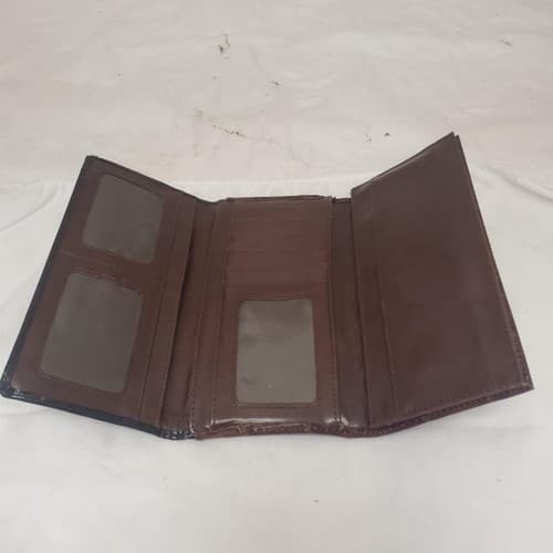 Vintage Embossed Genuine Leather Wallet for Women – Natural Brown – Handmade Art - Thumbnail 3