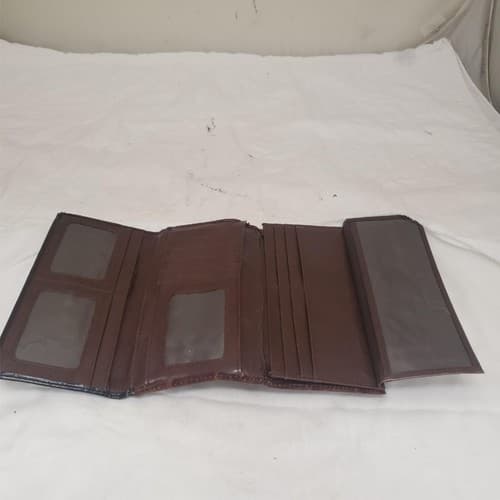 Vintage Embossed Genuine Leather Wallet for Women – Natural Brown – Handmade Art - Thumbnail 4