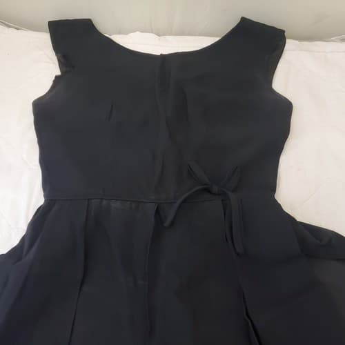 Vintage Women Fashion Sleeveless Black Dress - Thumbnail 2