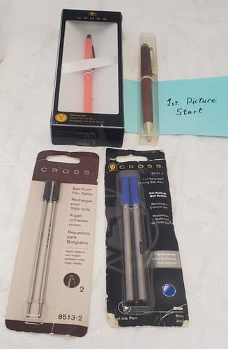 Cross Gel Ink Pen, Wooden Pen & Pen Refills - Image 1