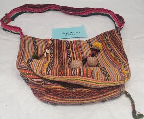 Vintage Cotton Handmade Peru Shoulder Bag - Image 1