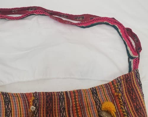 Vintage Cotton Handmade Peru Shoulder Bag - Thumbnail 4