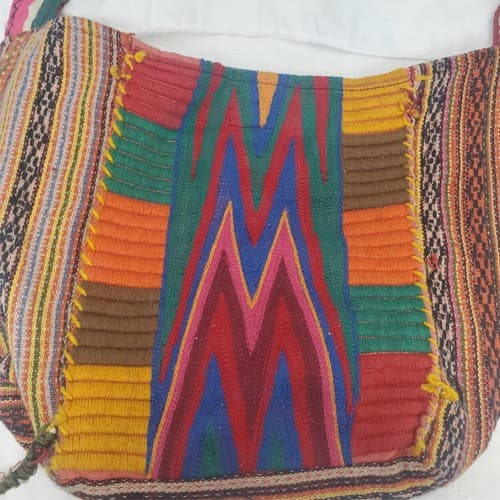 Vintage Cotton Handmade Peru Shoulder Bag - Thumbnail 6