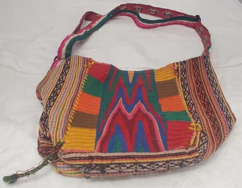Vintage Cotton Handmade Peru Shoulder Bag - Thumbnail 5