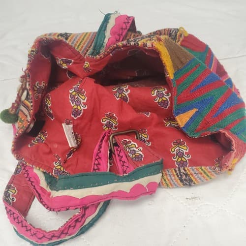 Vintage Cotton Handmade Peru Shoulder Bag - Thumbnail 8