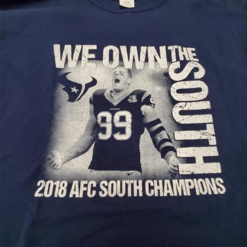 Gildan Men’s 2018 AFC South Champions Baseball Blue T-Shirt Size 2XLarge - Thumbnail 2