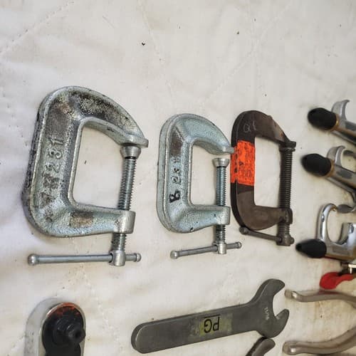 Lot of 21 Mixed Tool Wrenches, Pliers, Clamps, Files, Knife, Shop Gear LOT-883 - Thumbnail 6