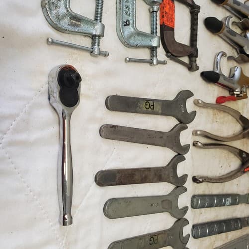 Lot of 21 Mixed Tool Wrenches, Pliers, Clamps, Files, Knife, Shop Gear LOT-883 - Thumbnail 5