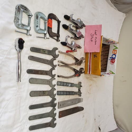 Lot of 21 Mixed Tool Wrenches, Pliers, Clamps, Files, Knife, Shop Gear LOT-883 - Thumbnail 11