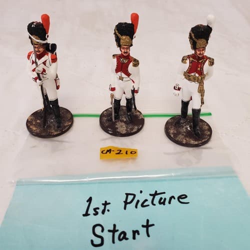 Lot of 3 Hand Painted Metal Toy Soldier Generals CM-210 - Image 1