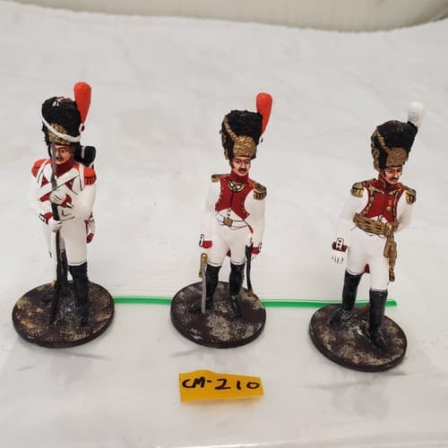 Lot of 3 Hand Painted Metal Toy Soldier Generals CM-210 - Thumbnail 2