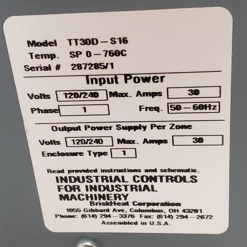 BriskHeat Thermocouple Heat Gun System w/ TT30D-S16 Temp Controller LOT-990 - Thumbnail 2