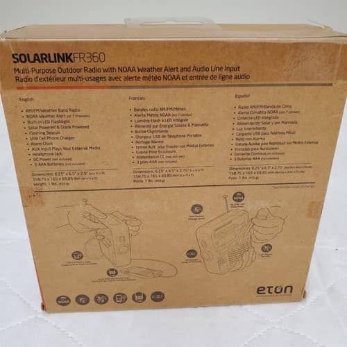Eton FR360 Solarlink Emergency Weather Radio Charger, Flashlight, Multi-Use - Thumbnail 5
