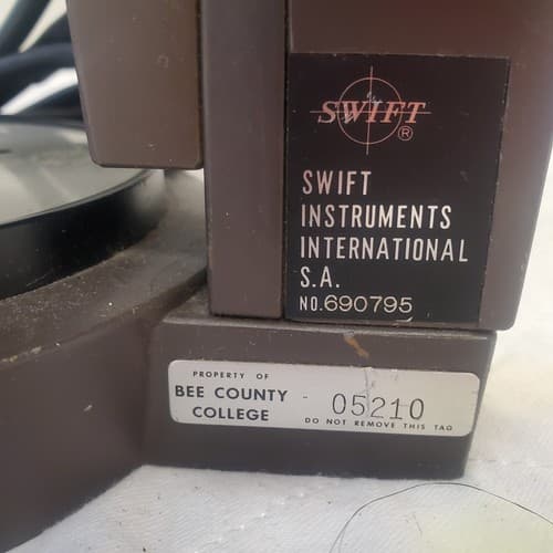 Vintage Swift Instruments Lab Microscope Monocular Optical Scope w/ Power Cord - Thumbnail 5