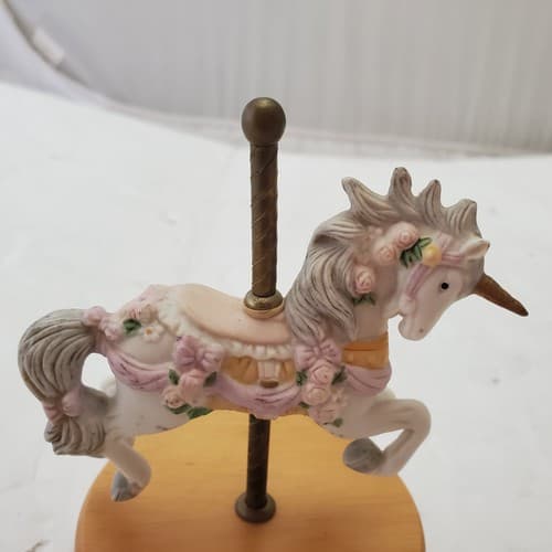 Westland Musical Porcelain Carousel Action Horse Blue Danube Waltz - Thumbnail 4