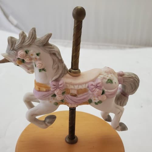 Westland Musical Porcelain Carousel Action Horse Blue Danube Waltz - Thumbnail 5