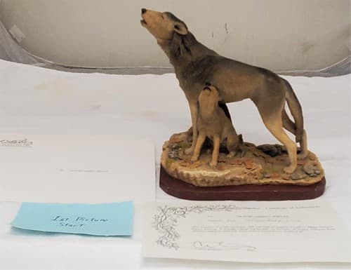 Estevez Creations Limited Wolves Wolf Autumn Lesson Made in Mexico Sculpture - Image 1